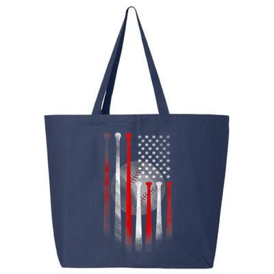 American Flag Vintage Baseball Bat 25L Jumbo Tote