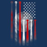 American Flag Vintage Baseball Bat Women's Crop Top Tee