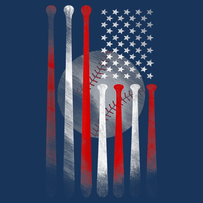 American Flag Vintage Baseball Bat Women's Crop Top Tee