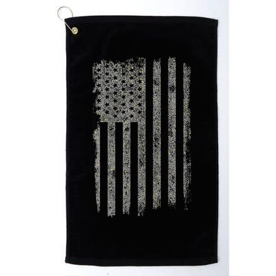 American Flag Vintage Patriotic Distressed American Flag Platinum Collection Golf Towel