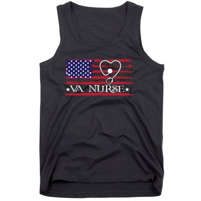 American Flag VA Nurse Patriotic 4th of July Tank Top