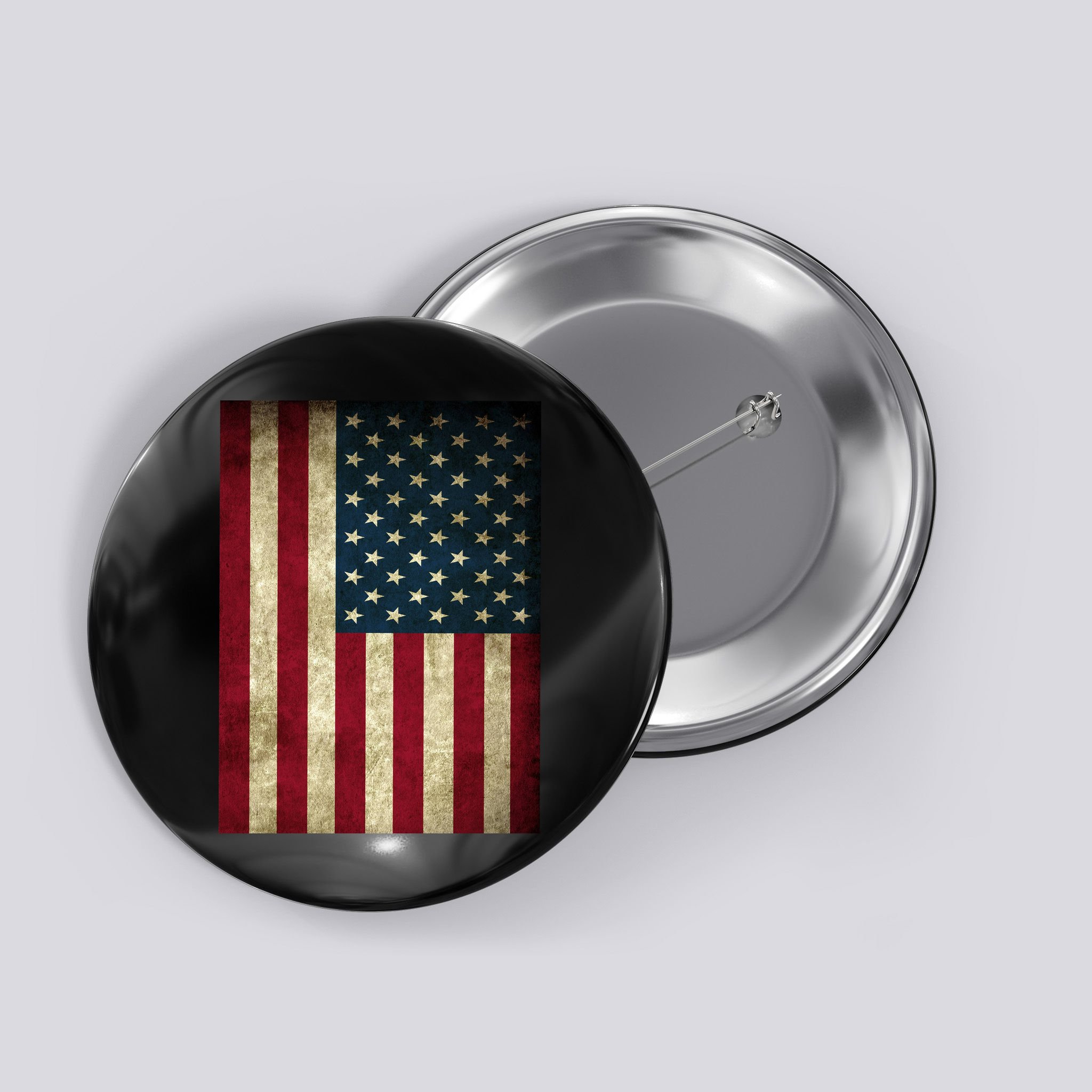 American Flag Vintage Distress Button