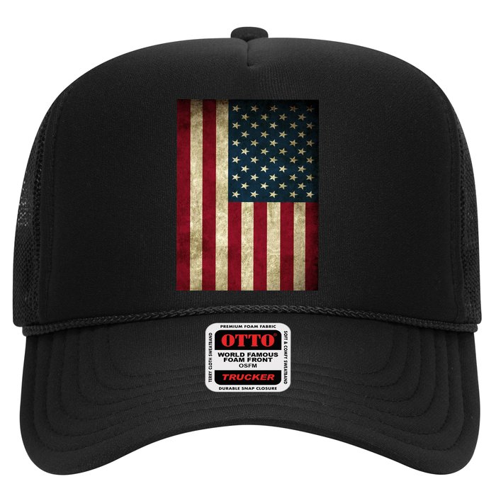 American Flag Vintage Distress Trucker Hat