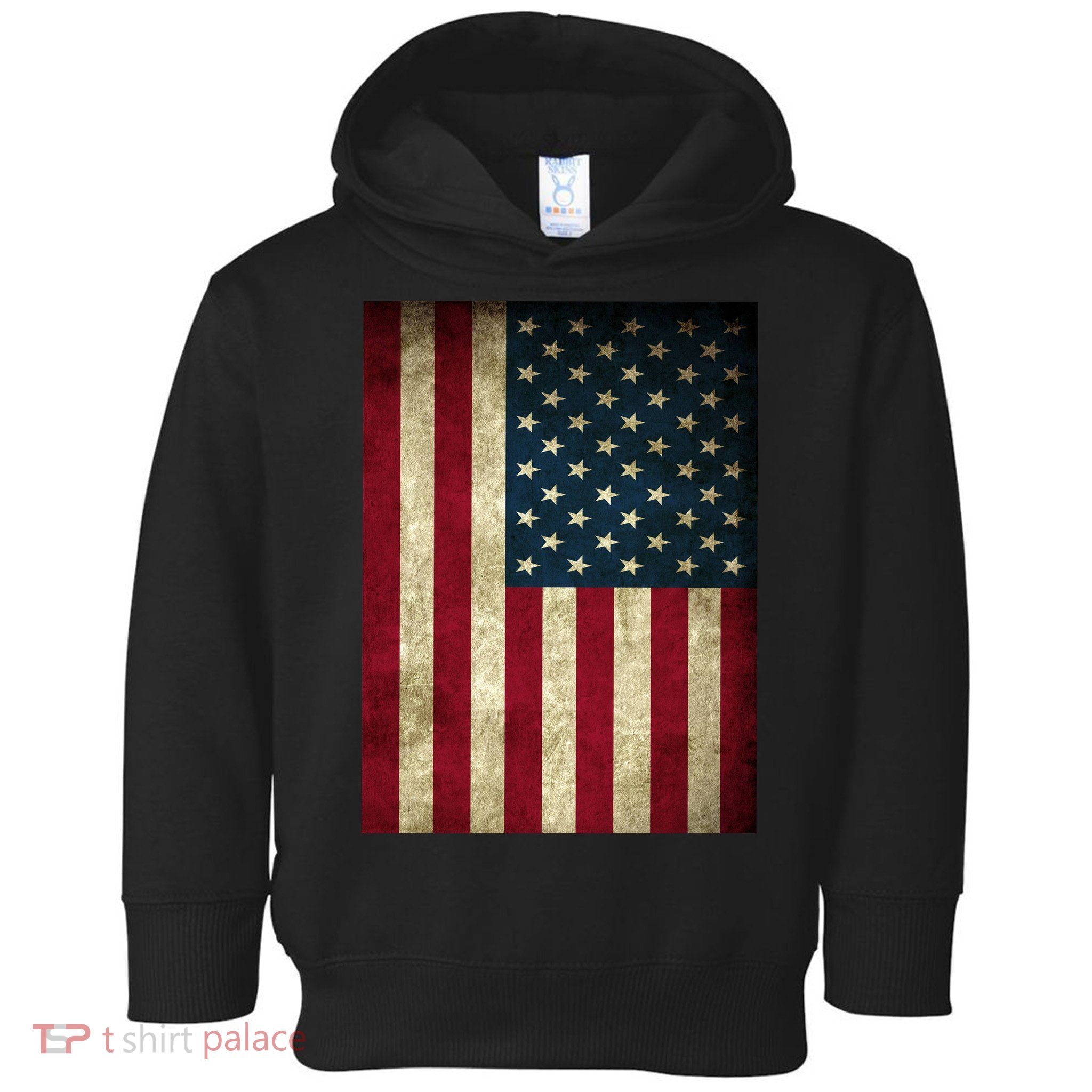 American Flag Vintage Distress Toddler Hoodie