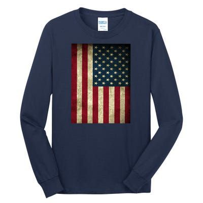 American Flag Vintage Distress Tall Long Sleeve T-Shirt