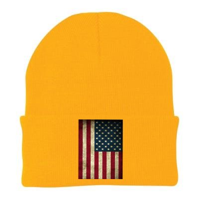 American Flag Vintage Distress Knit Cap Winter Beanie