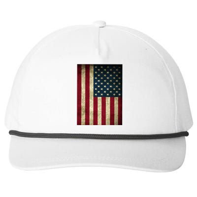 American Flag Vintage Distress Snapback Five-Panel Rope Hat