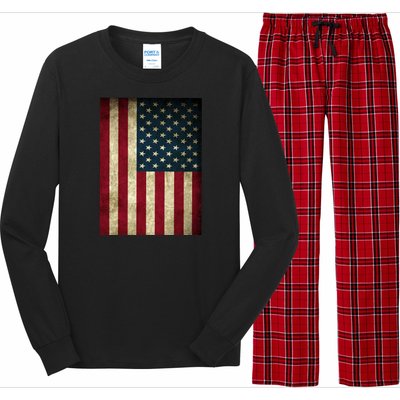 American Flag Vintage Distress Long Sleeve Pajama Set