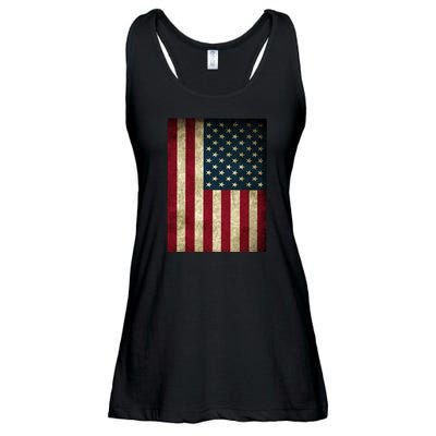 American Flag Vintage Distress Ladies Essential Flowy Tank