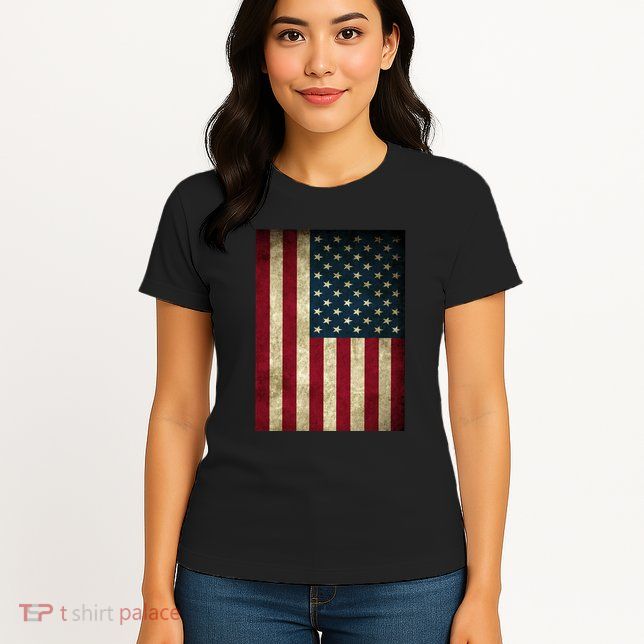 American Flag Vintage Distress Women's T-Shirt