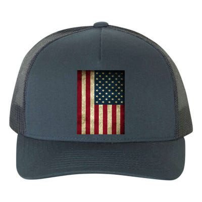 American Flag Vintage Distress Yupoong Adult 5-Panel Trucker Hat