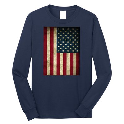 American Flag Vintage Distress Long Sleeve Shirt