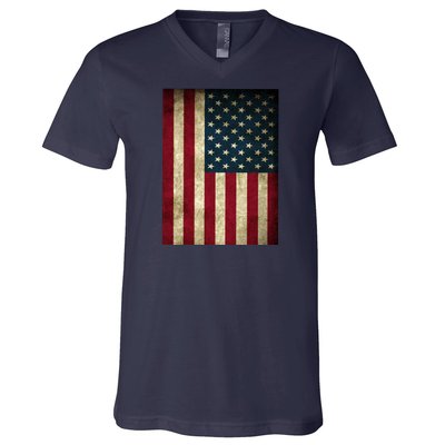 American Flag Vintage Distress V-Neck T-Shirt