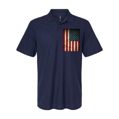 American Flag Vintage Distress Softstyle Adult Sport Polo