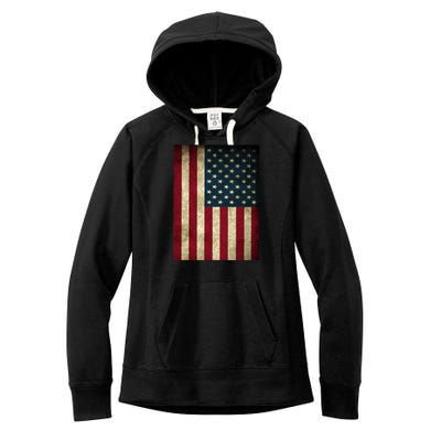 American Flag Vintage Distress Women's Fleece Hoodie