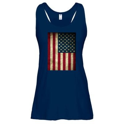 American Flag Vintage Distress Ladies Essential Flowy Tank