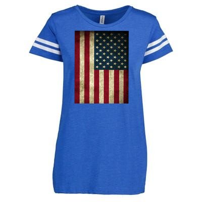 American Flag Vintage Distress Enza Ladies Jersey Football T-Shirt