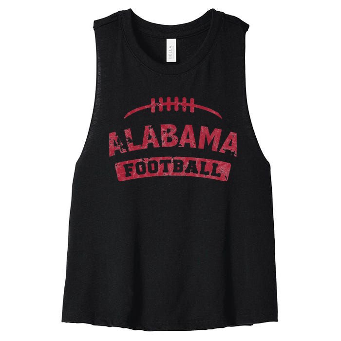 Alabama Football Vintage Distressed Women's Racerback Cropped Tank