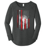 American Flag Vintage Baseball Flag Dad, Mom Tee Women's Perfect Tri Tunic Long Sleeve Shirt