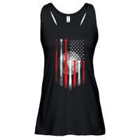 American Flag Vintage Baseball Flag Dad, Mom Tee Ladies Essential Flowy Tank