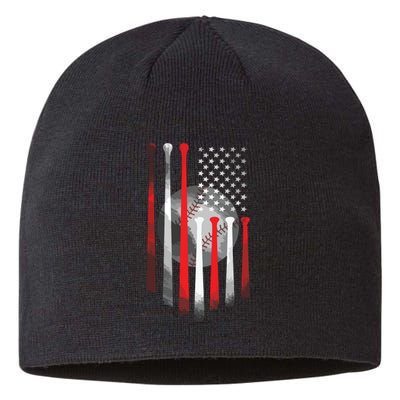 American Flag Vintage Baseball Flag Dad, Mom Tee Sustainable Beanie