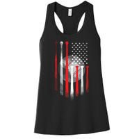 American Flag Vintage Baseball Flag Dad, Mom Tee Women's Racerback Tank