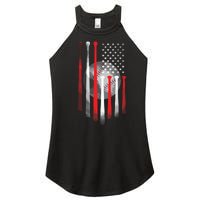 American Flag Vintage Baseball Flag Dad, Mom Tee Women's Perfect Tri Rocker Tank