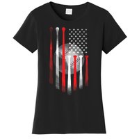 American Flag Vintage Baseball Flag Dad, Mom Tee Women's T-Shirt