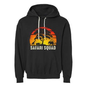 African Family Vacation Safari Squad Funny Matching Trip Garment-Dyed Fleece Hoodie