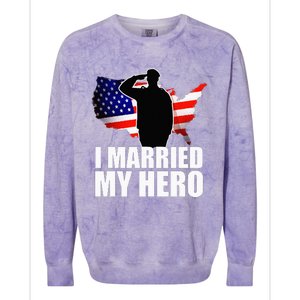 American Flag Veteran Military Wife Support Colorblast Crewneck Sweatshirt