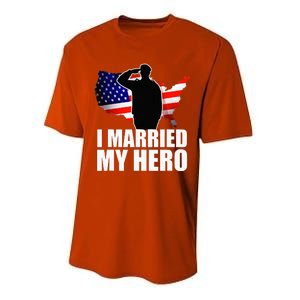 American Flag Veteran Military Wife Support Performance Sprint T-Shirt