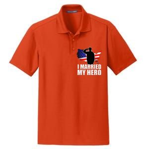 American Flag Veteran Military Wife Support Dry Zone Grid Polo