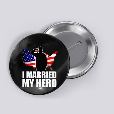 American Flag Veteran Military Wife Support Button