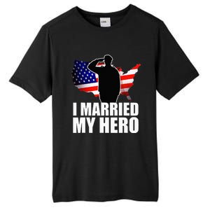 American Flag Veteran Military Wife Support Tall Fusion ChromaSoft Performance T-Shirt