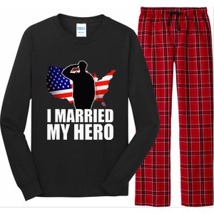 American Flag Veteran Military Wife Support Long Sleeve Pajama Set