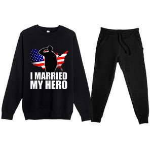 American Flag Veteran Military Wife Support Premium Crewneck Sweatsuit Set