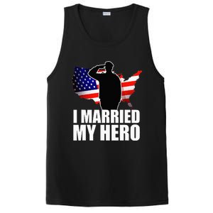 American Flag Veteran Military Wife Support PosiCharge Competitor Tank