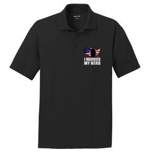 American Flag Veteran Military Wife Support PosiCharge RacerMesh Polo