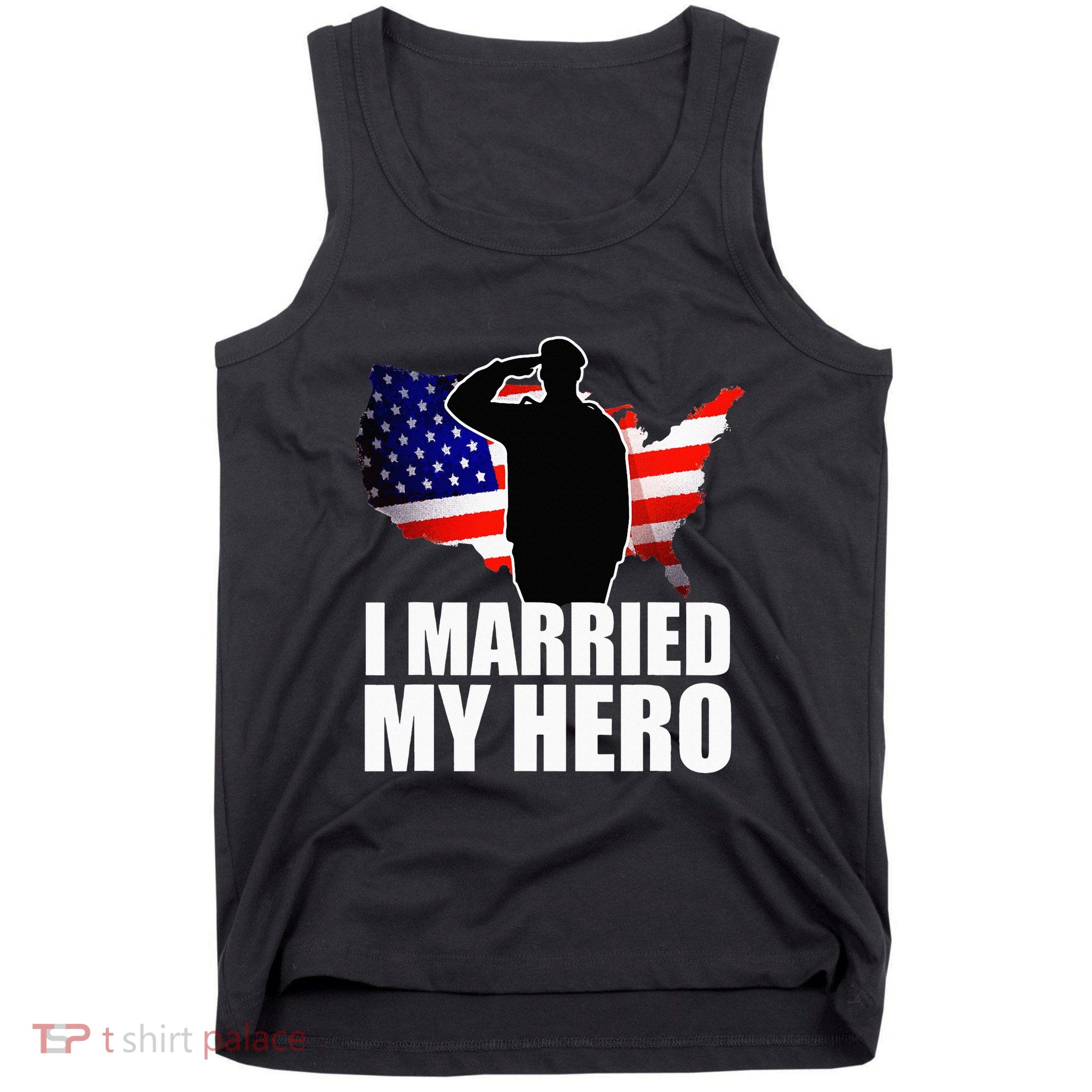 American Flag Veteran Military Wife Support Tank Top