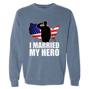 American Flag Veteran Military Wife Support Garment-Dyed Sweatshirt