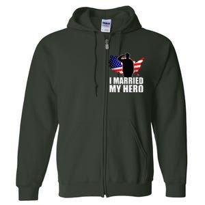 American Flag Veteran Military Wife Support Full Zip Hoodie