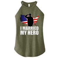 American Flag Veteran Military Wife Support Women’s Perfect Tri Rocker Tank