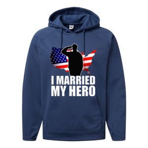 American Flag Veteran Military Wife Support Performance Fleece Hoodie