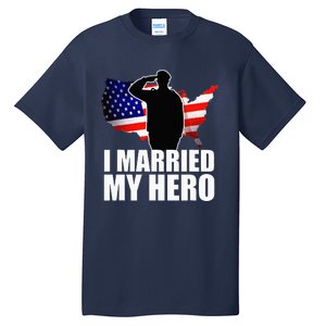 American Flag Veteran Military Wife Support Tall T-Shirt