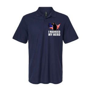 American Flag Veteran Military Wife Support Softstyle Adult Sport Polo