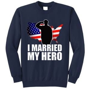 American Flag Veteran Military Wife Support Tall Sweatshirt