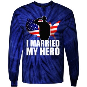 American Flag Veteran Military Wife Support Tie-Dye Long Sleeve Shirt