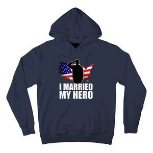 American Flag Veteran Military Wife Support Tall Hoodie