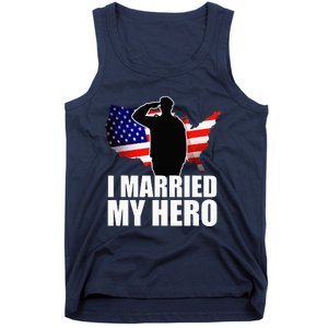 American Flag Veteran Military Wife Support Tank Top