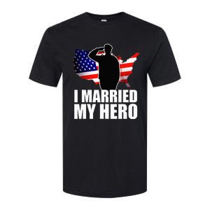 American Flag Veteran Military Wife Support Softstyle CVC T-Shirt